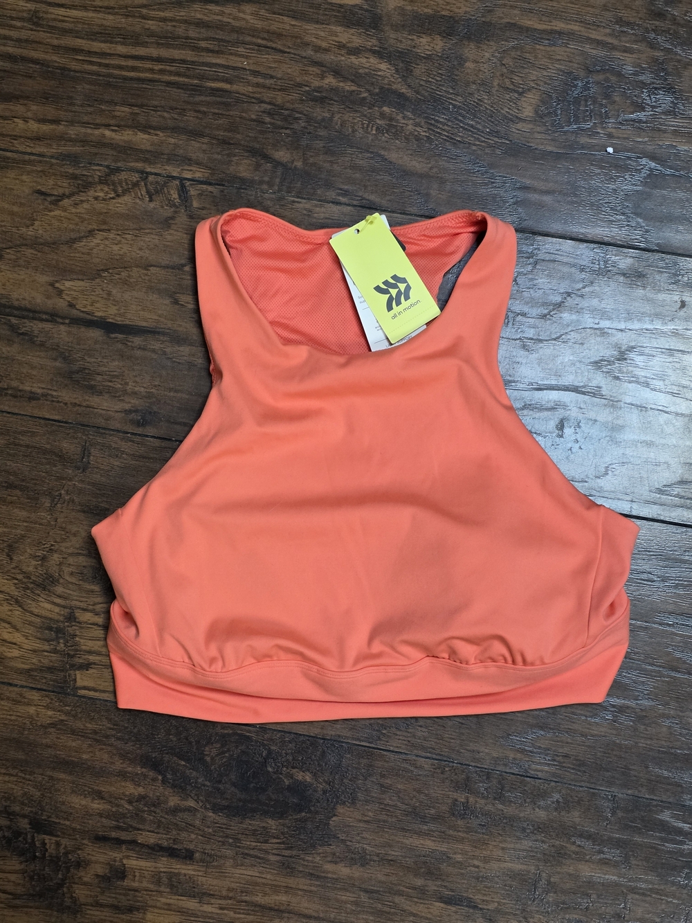 Women's High-Neck Sports Bra - Coral